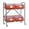 Really Good Stuff® Mid-Size Mobile Storage Rack With Picture Book Bins™ - 1 rack, 4 bins