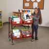 Really Good Stuff® Mid-Size Mobile Storage Rack With Picture Book Bins™ - 1 rack, 4 bins