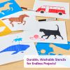 Large Washable Plastic Everyday Objects Stencils - Set of 12