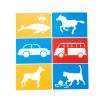 Large Washable Plastic Everyday Objects Stencils - Set of 12