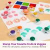 Colorations® Easy-Grip Stampers, Fruit and Vegetable - Set of 14