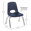10" Stack Chair with Swivel Glides - 6 Pack - Navy