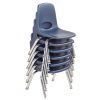 10" Stack Chair with Swivel Glides - 6 Pack - Navy