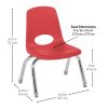 10" Stack Chair with Swivel Glides - 6 Pack - Red