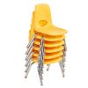 10" Stack Chair with Swivel Glides - 6 Pack - Yellow