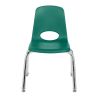 12" Stack Chair with Swivel Glides - 6 Pack - Green