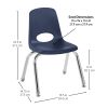 12" Stack Chair with Swivel Glides - 6 Pack - Navy