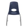 12" Stack Chair with Swivel Glides - 6 Pack - Navy