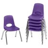 12" Stack Chair with Swivel Glides - 6 Pack - Purple