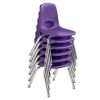 12" Stack Chair with Swivel Glides - 6 Pack - Purple