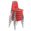12" Stack Chair with Swivel Glides - 6 Pack - Red