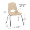12" Stack Chair with Swivel Glides - 6 Pack - Sand