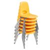 12" Stack Chair with Swivel Glides - 6 Pack - Yellow
