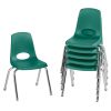 14" Stack Chair with Swivel Glides - 6 Pack - Green