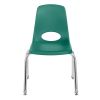 14" Stack Chair with Swivel Glides - 6 Pack - Green