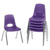 14" Stack Chair with Swivel Glides - 6 Pack - Purple