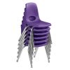 14" Stack Chair with Swivel Glides - 6 Pack - Purple