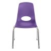 14" Stack Chair with Swivel Glides - 6 Pack - Purple