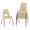 14" Stack Chair with Swivel Glides - 6 Pack - Sand