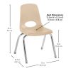 14" Stack Chair with Swivel Glides - 6 Pack - Sand