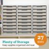 Really Good Stuff® White 27-Slot Mail Center With Tan Trays