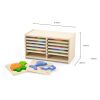 Handy Wooden Block Puzzles - 12 Piece Set with Storage Shelf