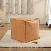 Environments® Modern Comfort 16" Square Pouf - Brown Faux Leather