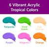 Colorations® Paraben-Free Tropical Acrylic Paint Set- 6 Colors
