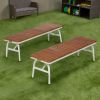 Environments® Outdoor Aluminum Picnic Benches - Set of 2
