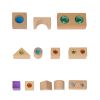 Excellerations® Macaron and Wood Gem Blocks - 85pcs with 2 Trays