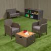 5 PIECE WICKER SET