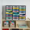 Really Good Stuff® Black 27-Slot Mail Center With Bold Vibes Trays