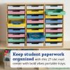 Really Good Stuff® Bamboo 27-Slot Mail Center With Bold Vibes Trays