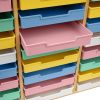 Really Good Stuff® Bamboo 27-Slot Mail Center With Bold Vibes Trays