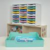 Really Good Stuff® White 27-Slot Mail Center With Bold Vibes Trays