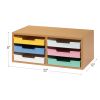 Really Good Stuff® Oak 6-Slot Mail Center With Bold Vibes Trays - 1 mail center, 6 trays