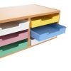 Really Good Stuff® Oak 6-Slot Mail Center With Bold Vibes Trays - 1 mail center, 6 trays