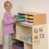 Really Good Stuff® Oak 6-Slot Mail Center With Bold Vibes Trays - 1 mail center, 6 trays