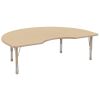 Environments® 48" x 72" Kidney Activity Table with Adjustable Chunky Legs - Maple/Maple