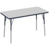 24" x 48" Rectangle Activity Table with Adjustable Swivel Glide Legs - Gray/Navy