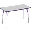 24" x 48" Rectangle Activity Table with Adjustable Swivel Glide Legs - Gray/Purple