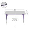 24" x 48" Rectangle Activity Table with Adjustable Swivel Glide Legs - Gray/Purple