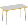 24" x 48" Rectangle Activity Table with Adjustable Swivel Glide Legs - Gray/Yellow