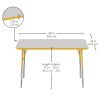 24" x 48" Rectangle Activity Table with Adjustable Swivel Glide Legs - Gray/Yellow