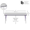 30" x 72" Rectangle Activity Table with Adjustable Swivel Glide Legs - Gray/Purple
