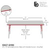 30" x 72" Rectangle Activity Table with Adjustable Swivel Glide Legs - Gray/Red