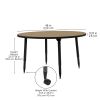 48" Round Table - Pasadena Oak/Black