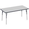 30" x 60" Rectangle Activity Table with Adjustable Swivel Glide Legs - Gray/Navy