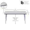 30" x 60" Rectangle Activity Table with Adjustable Swivel Glide Legs - Gray/Purple