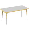 30" x 60" Rectangle Activity Table with Adjustable Swivel Glide Legs - Gray/Yellow